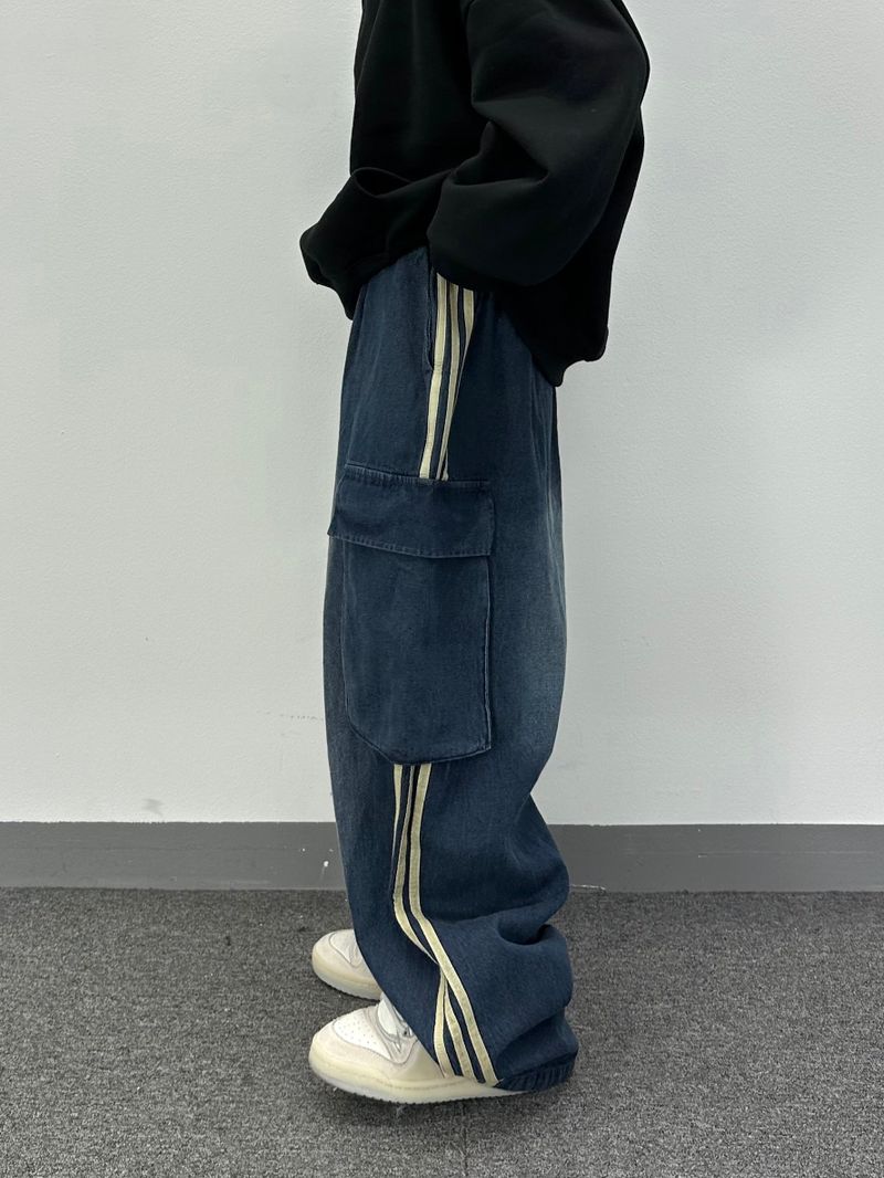  denim track cargo pants