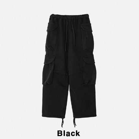 Top Washed Big Pocket Cargo Sweatpants