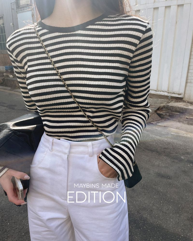 【MADE】Stripe Round Neck T-Shirt