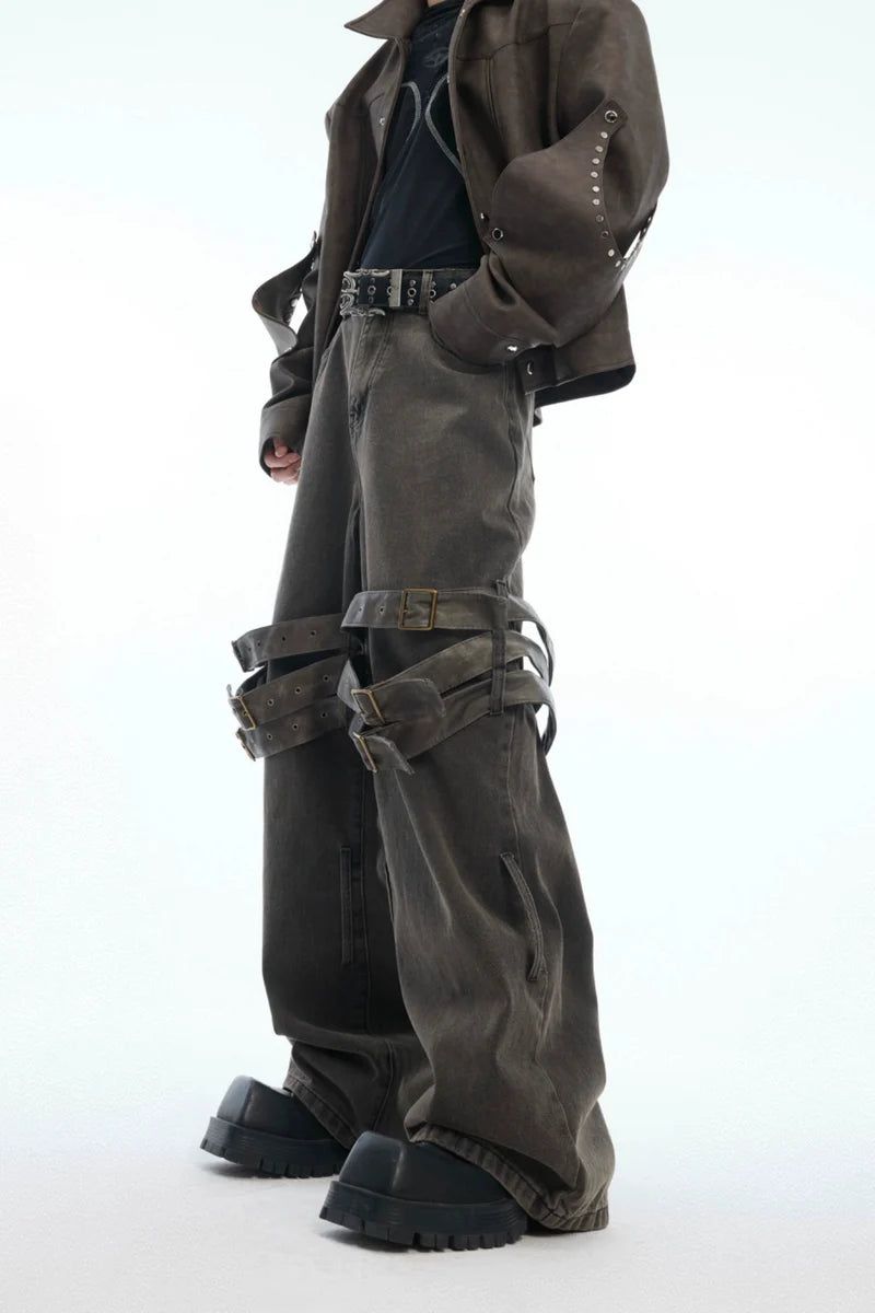Argue Cultureの「Belted Flared Distressed Jeans（Pants）」