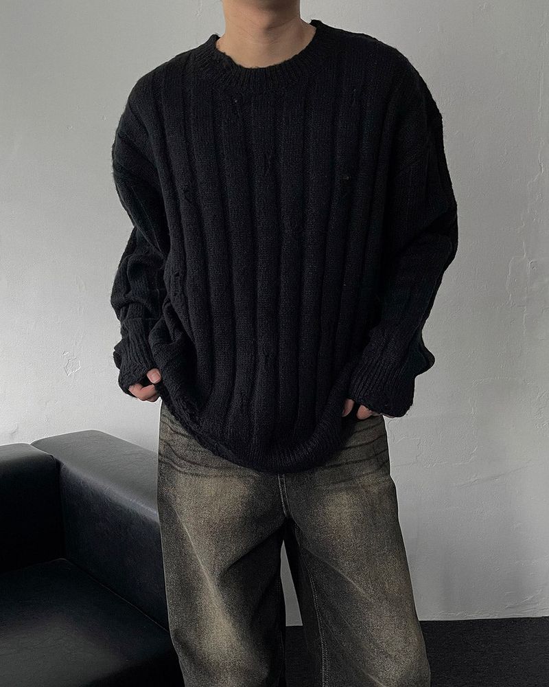 MG Wool Blend Damage Knitwear (4 colors)