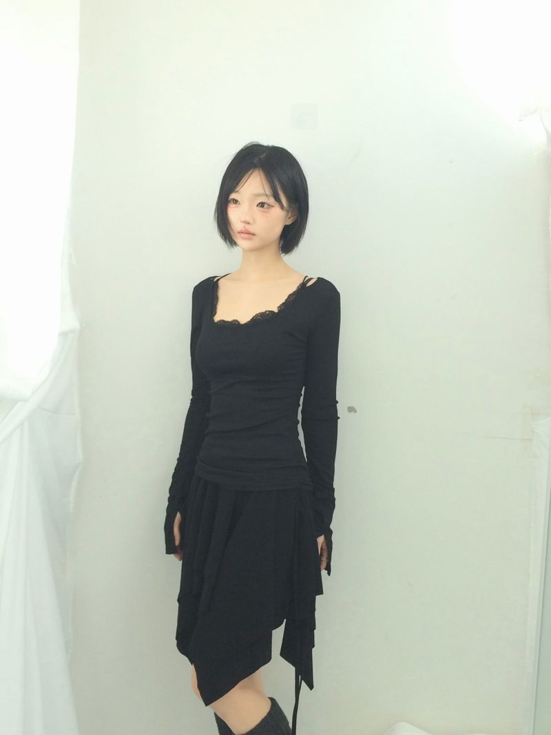 ribbonline wave skirt