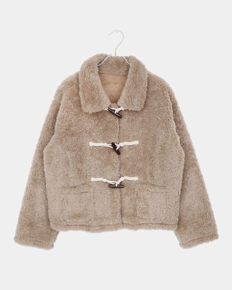 Ending Collar Pocket Tteokbokki Sherpa Fleece Jacket