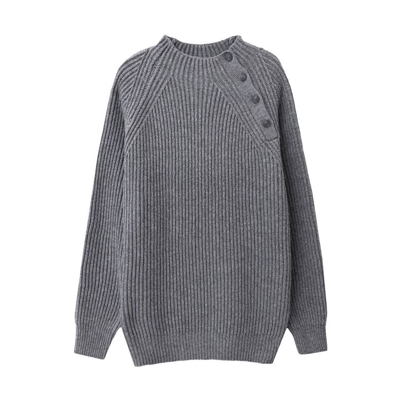 Side Mock Cash Knit 5C