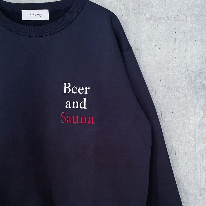 OneDrop Beer and Sauna 刺繍logo スウェット
