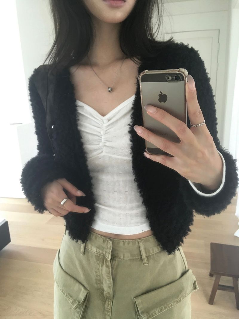 moroi(モロイ)の「poodle fur cardigan(Tops)」