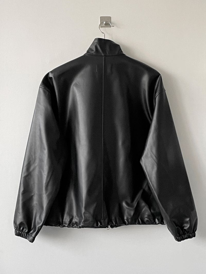 Simple leather string jacket