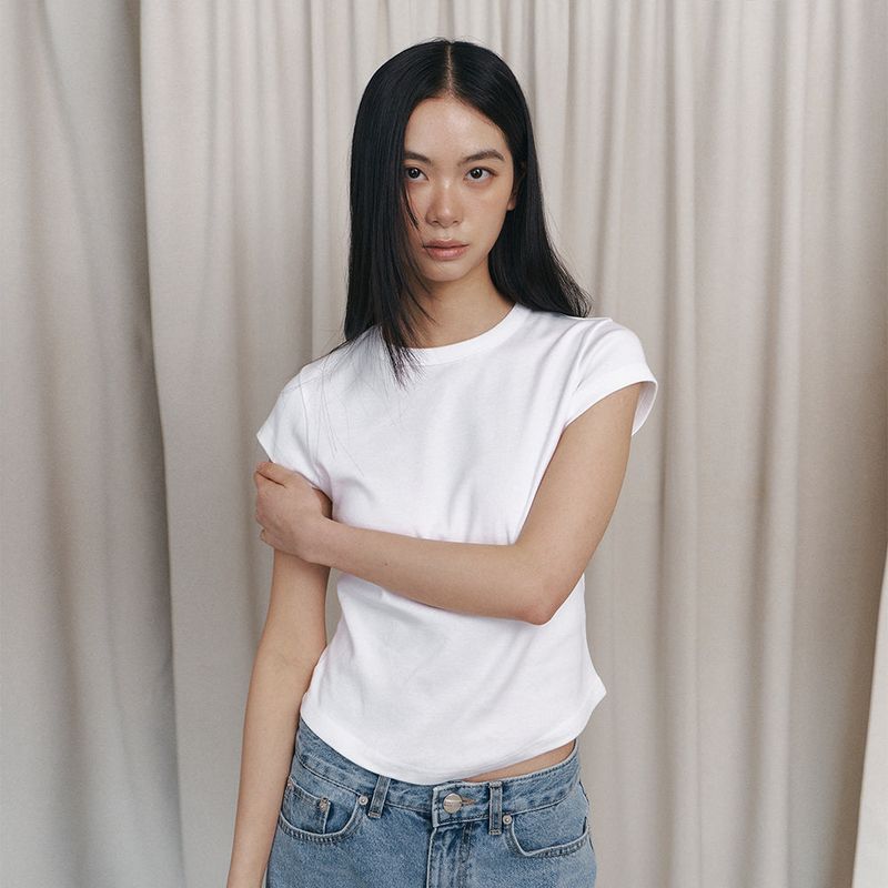 C 90S LINE BASIC T-SHIRT_WHITE
