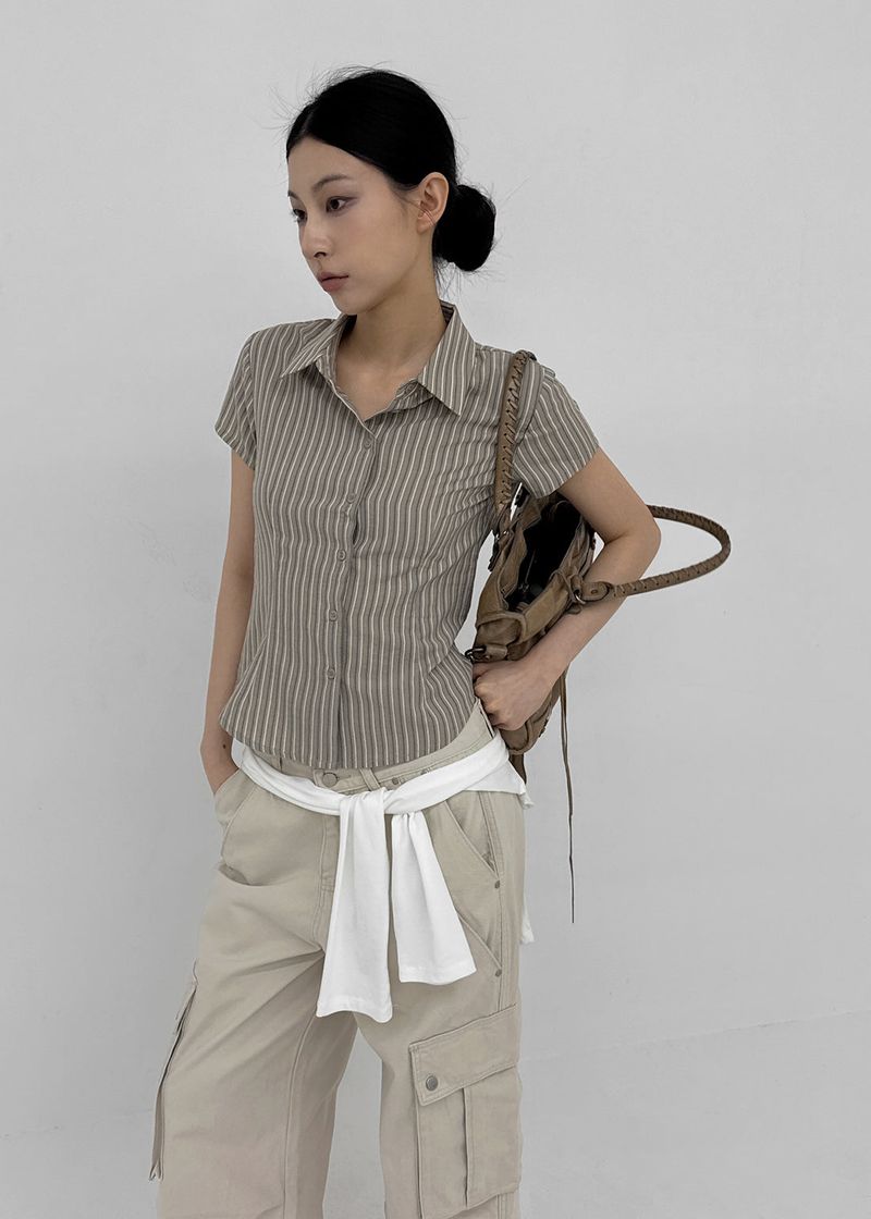 BLACKUP（ブラックアップ）の「[MADE] Lunea Stripe Short-Sleeve Shirt（Tops）」