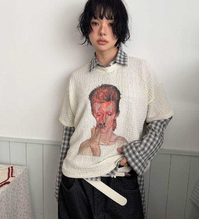 POPCORN EMBO HALF TEE