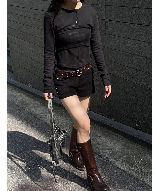 [F/W] Side stud short pants(2color)