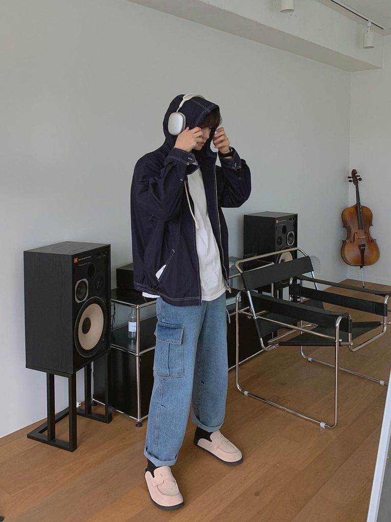 ASCLO Washed Denim Cargo Pants