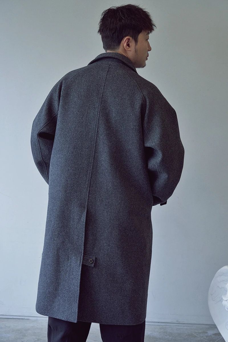 PURE-WOOL 90 BALMACAAN COAT (Charcoal)