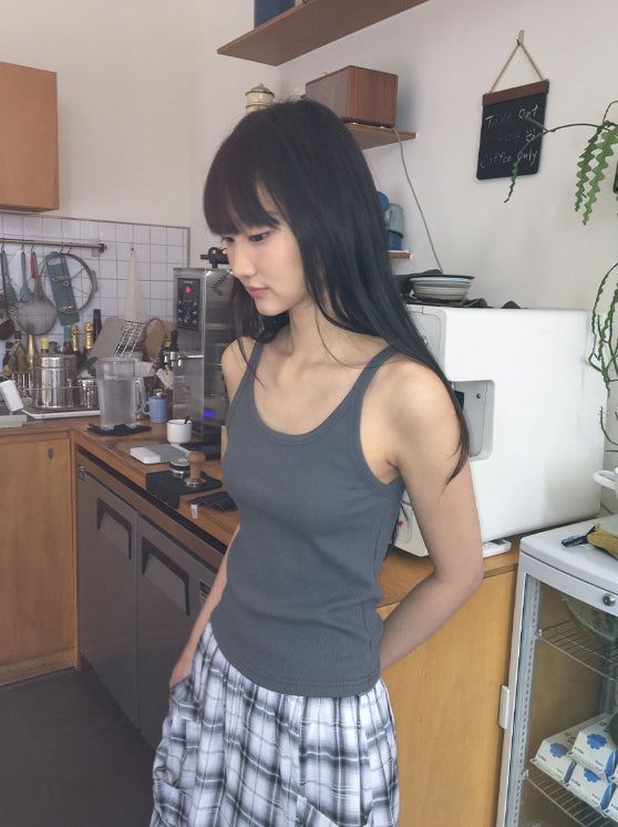 BAON（バオン）の「Vicky Basic Ribbed Round Sleeveless（Tops）」