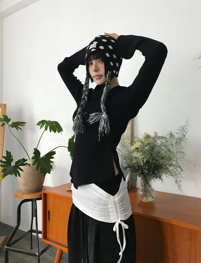 DOT EARFLAP BEANIE