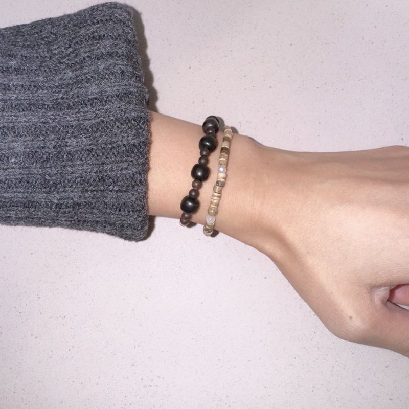 black pop wood bracelet