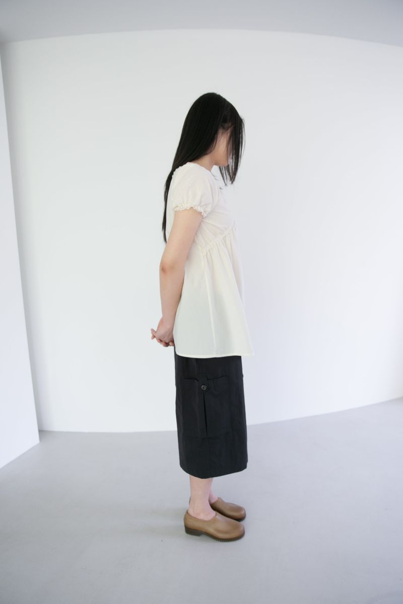 lace cotton puff sleeve ops(2colors)