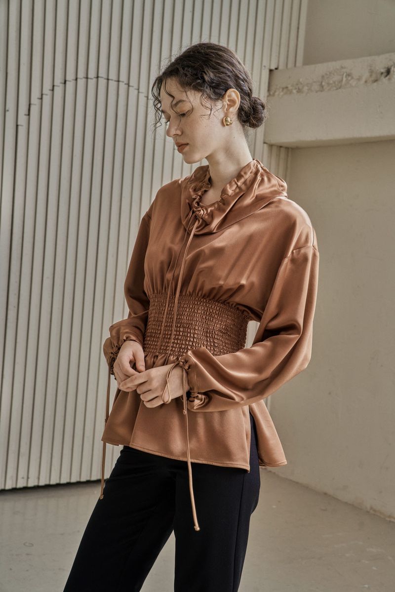 SEYMOUR STRING BLOUSE_BROWN
