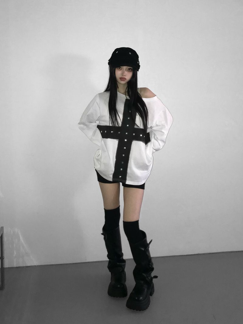 pinter bless cross loose top(2 color)