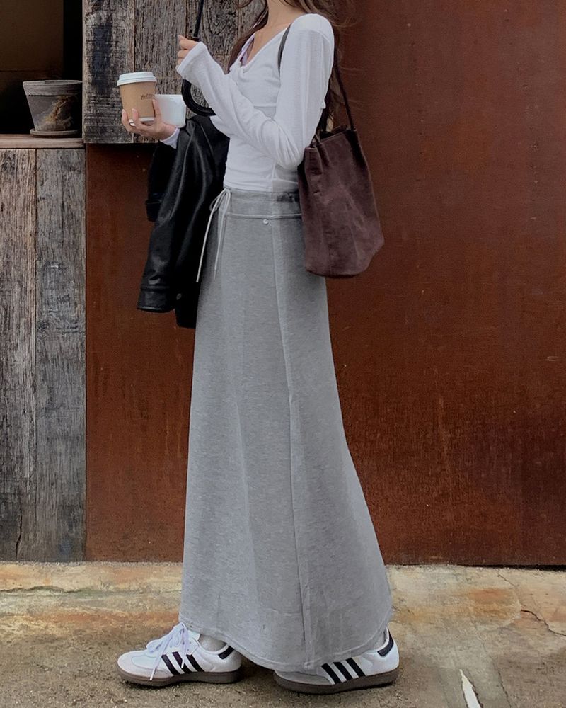Ain banding long skirt