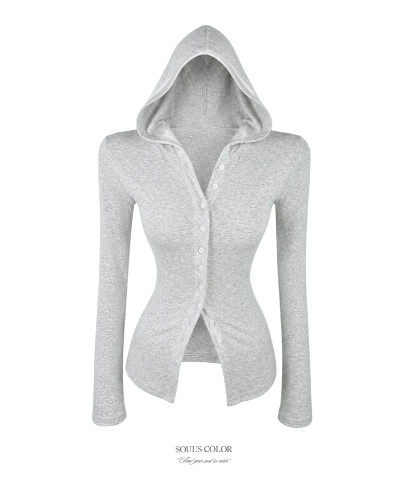 SOUL'S COLOR（ソウルズカラー）の「Coco Button Hoodie Top (4color)（Tops）」