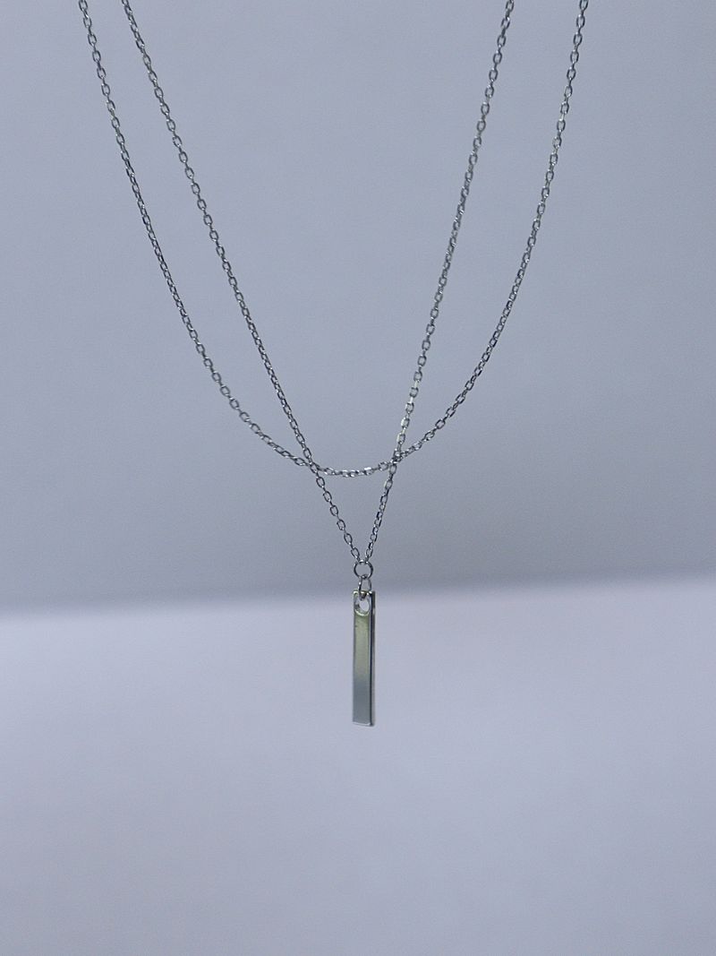 new simple bar layered necklace