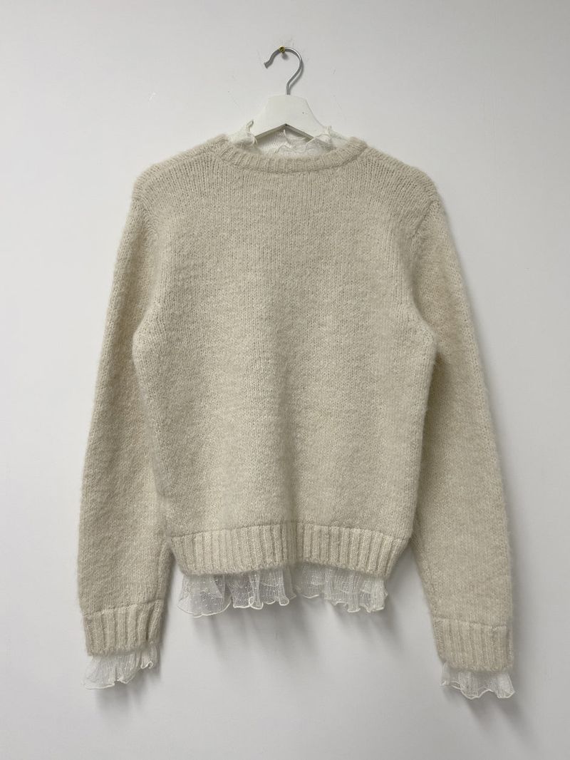 Frilled See-Through Layered Knit