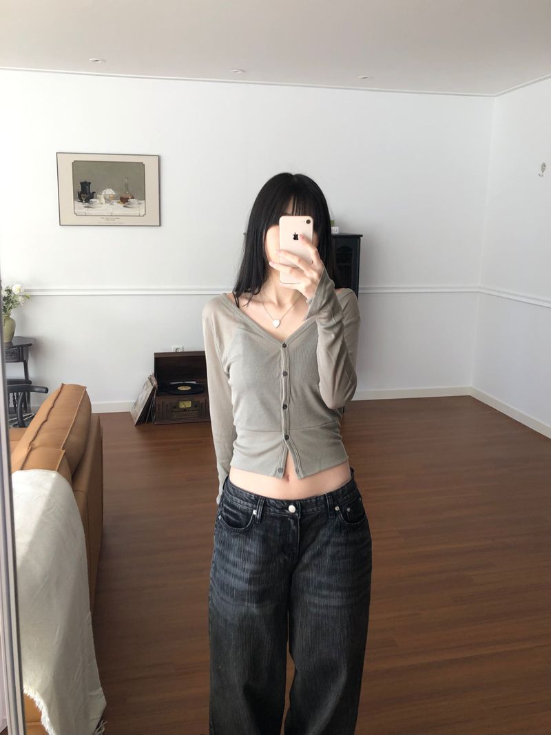 Tencel V-neck cardigan (3 colors)