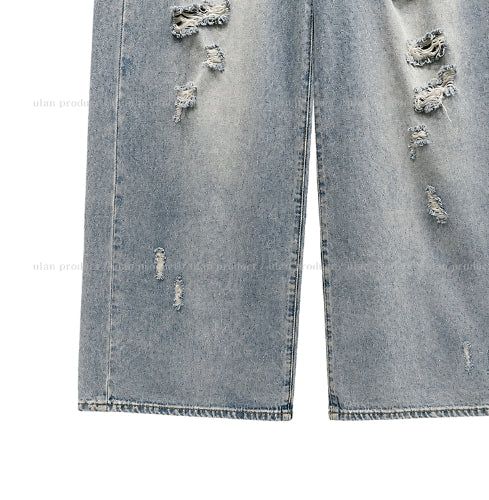 Becky Rough Damaged Denim Pants