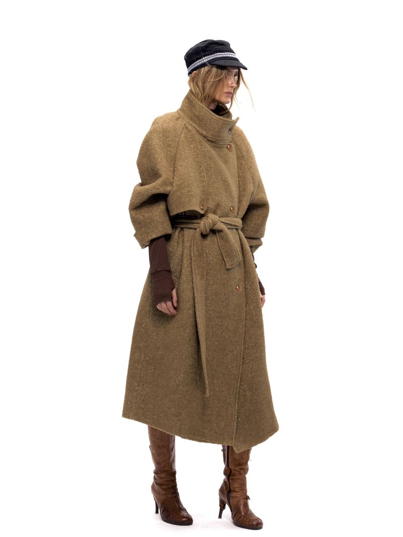 NyDkyel™ Round wool fabric long woolen coat