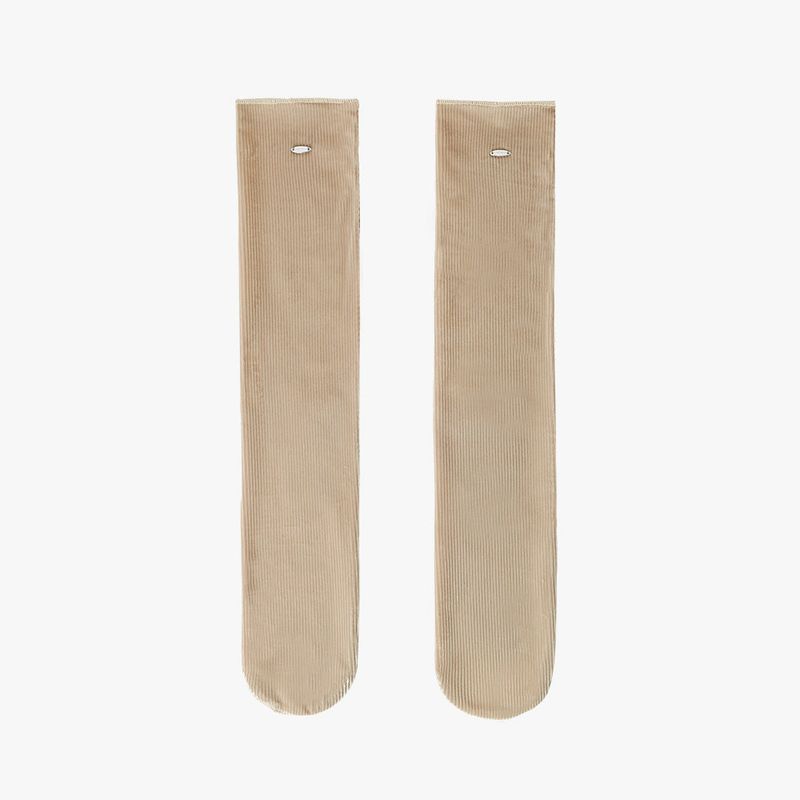 VELVET MIDDLE SOCKS (BEIGE)