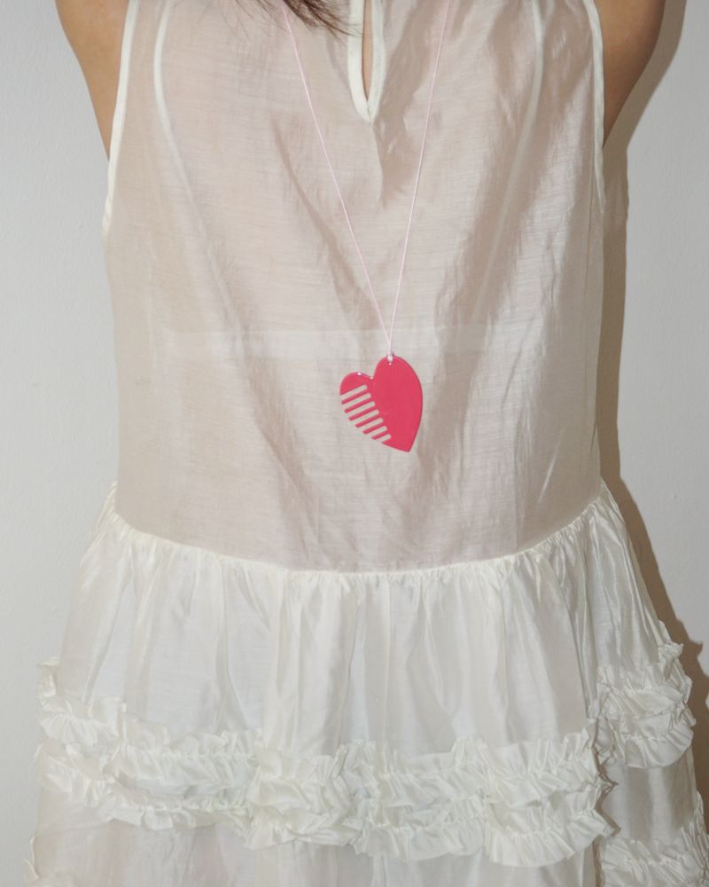 VANLENTINE HEART BRUSH KEYRING (PINK)