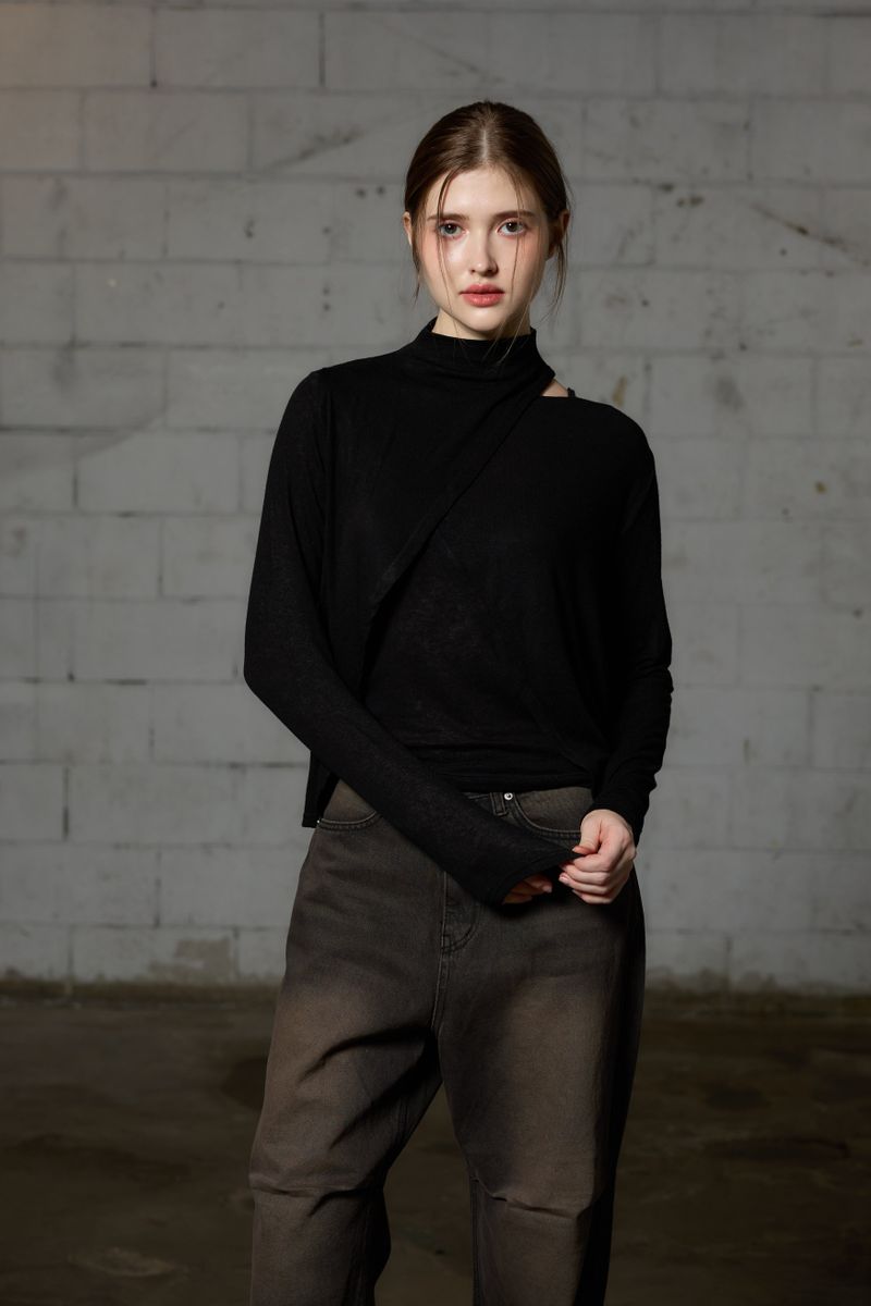 ARE WOOL LONG SLEEVE SET / BLACK