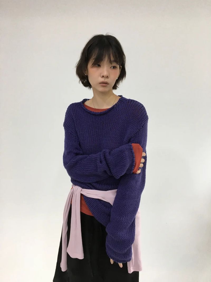 Rolled Neck Russly Knit (4color)