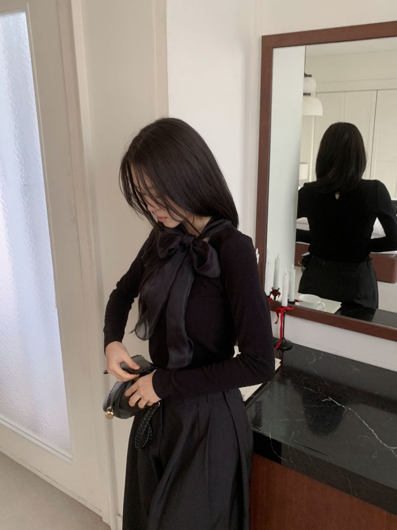 Tilly Tie Scarf Long Sleeve Top