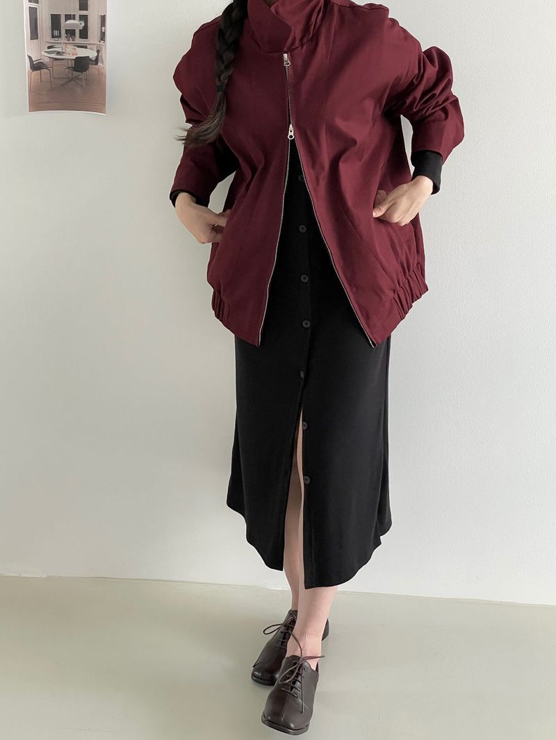 Snap detail blouson jacket