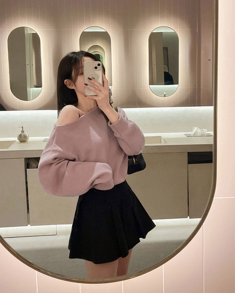 Pocket pleated skirt