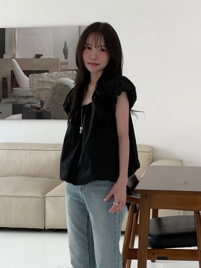 [MADE] Weare Ribbon Puff Blouse