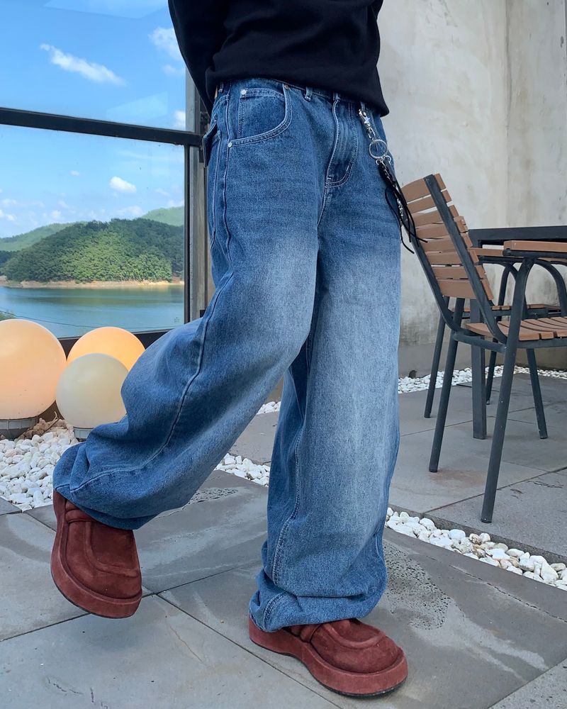 シンチバックバルーンデニムパンツ