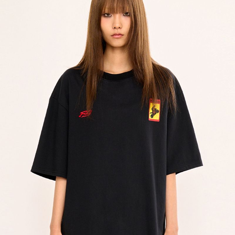 Asymmetric Belt T Shirt - Black