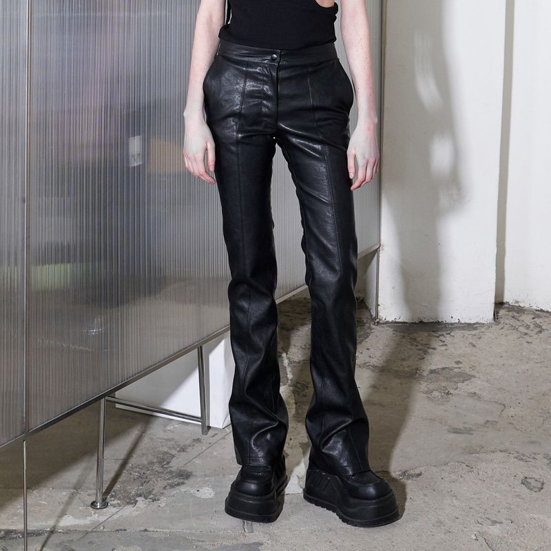 Leather Bootcut Pants