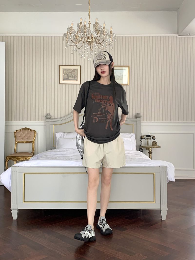Bontu Summer Printed Overfit Short Sleeve T-Shirt