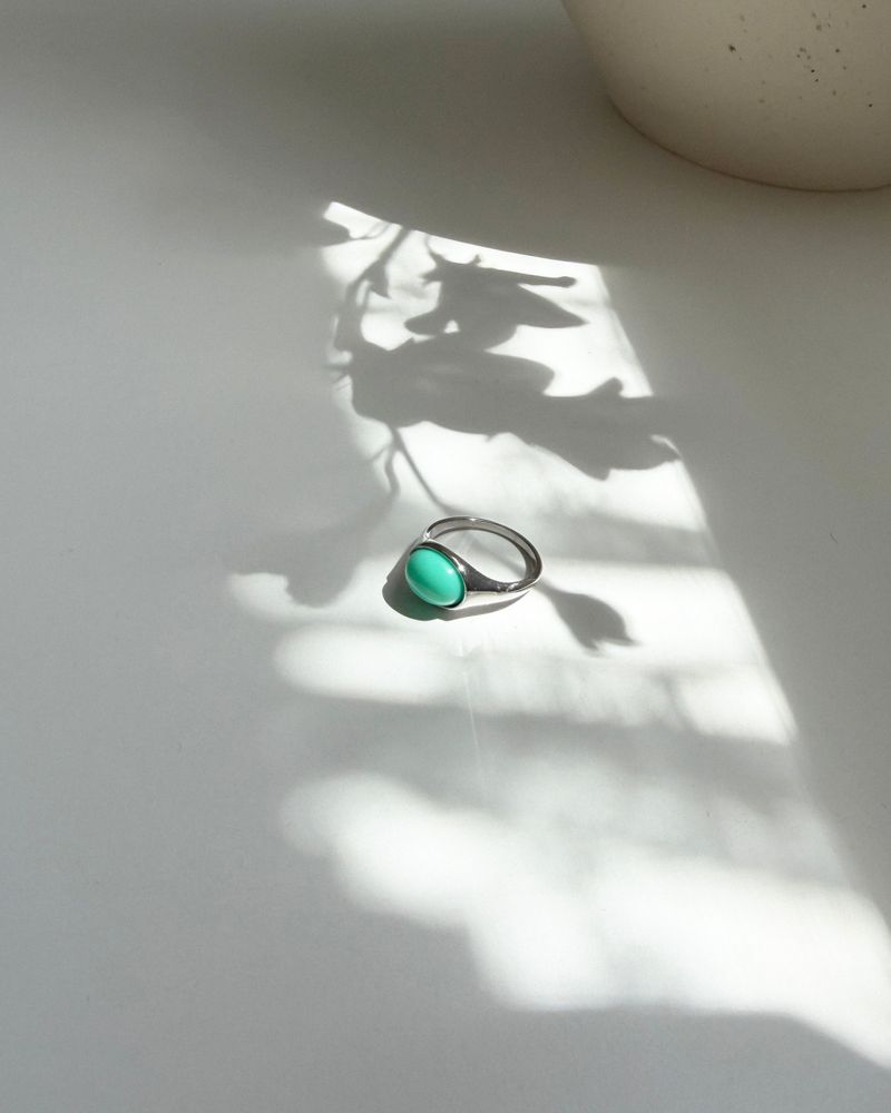 Mint Oval Signet Ring