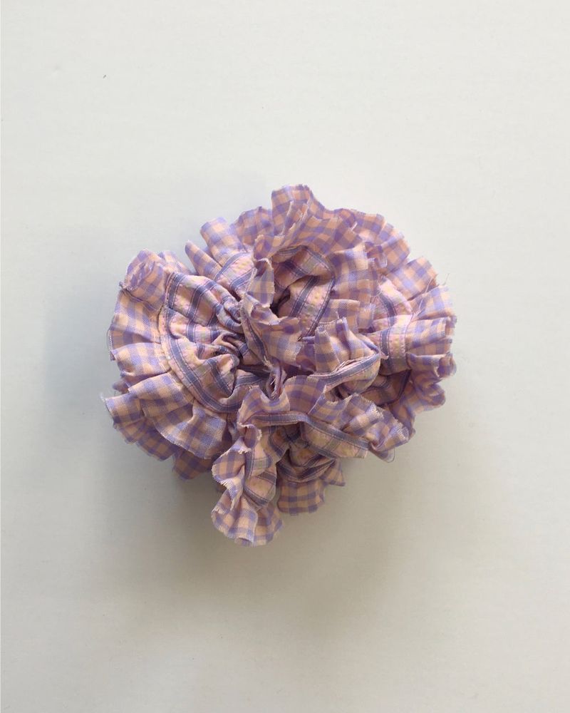 Ruffled Check Scrunchie (2color)
