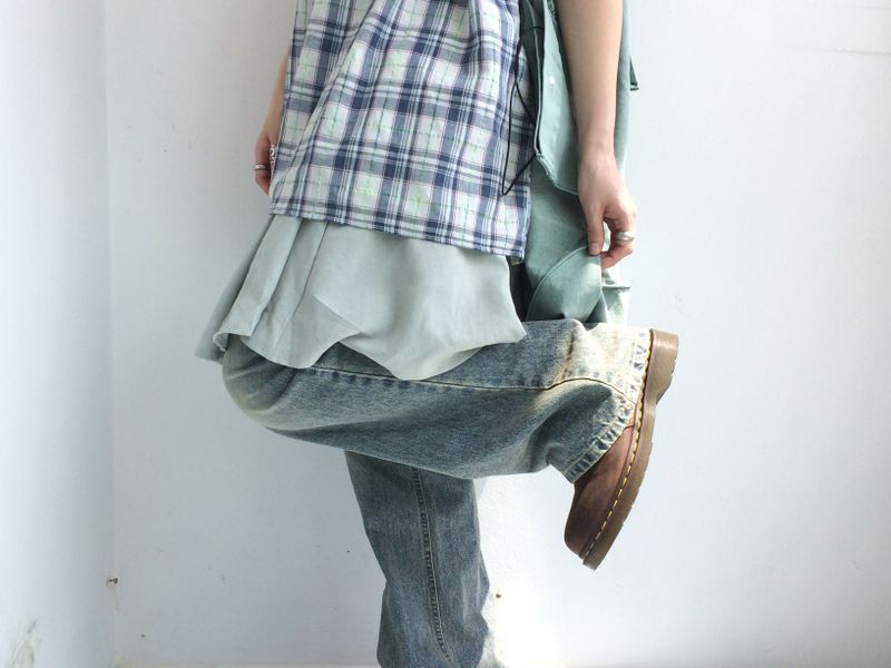 Vintage blue bootcut pants