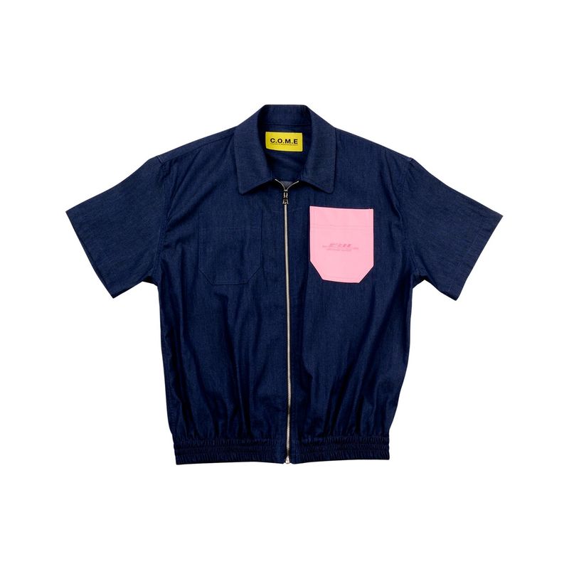 C.O.M.E（シーオーエムイー）の「[UNISEX] Short Sleeve Bomber Jacket (Denim)（Jackets/Outerwear）」