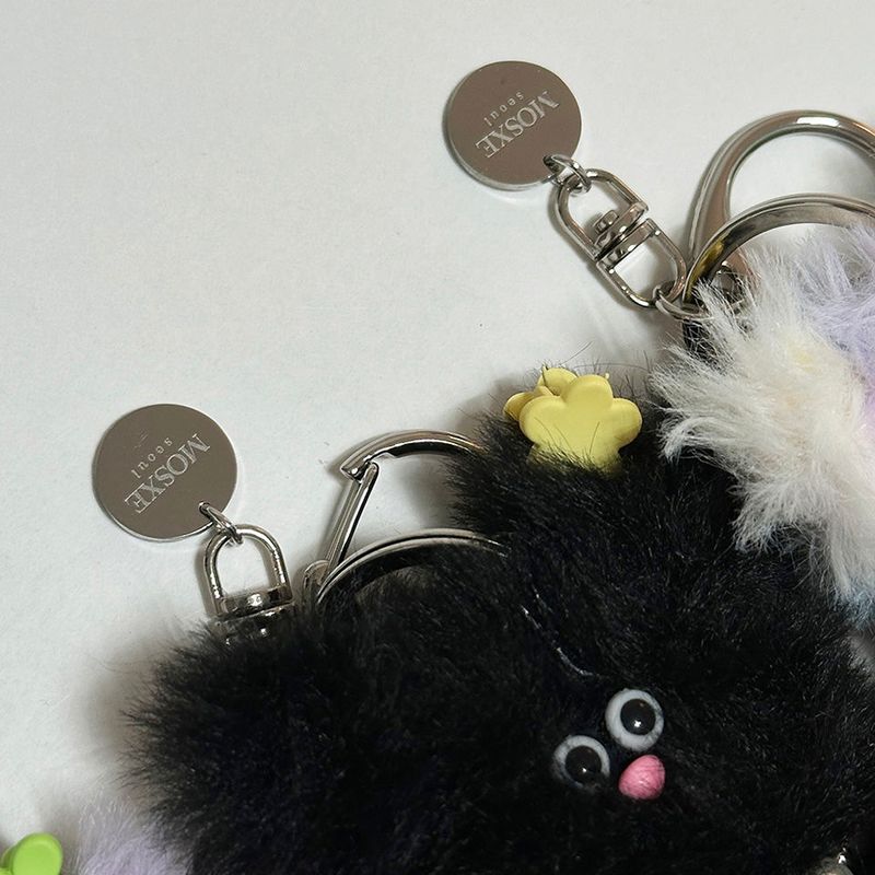 [Hand made] Fluffy bear key ring (5color)