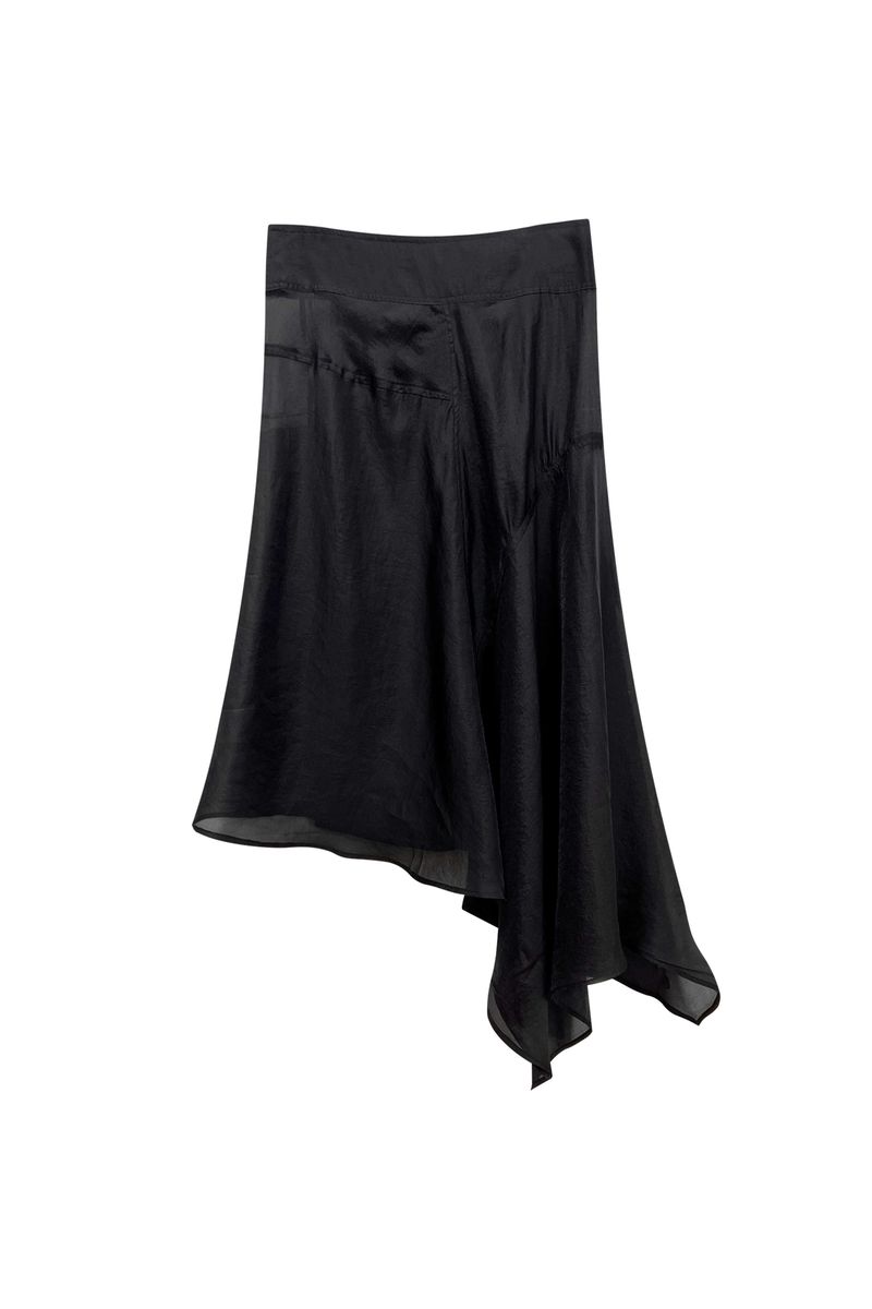 ELAN LINE WRAP SKIRT / BLACK