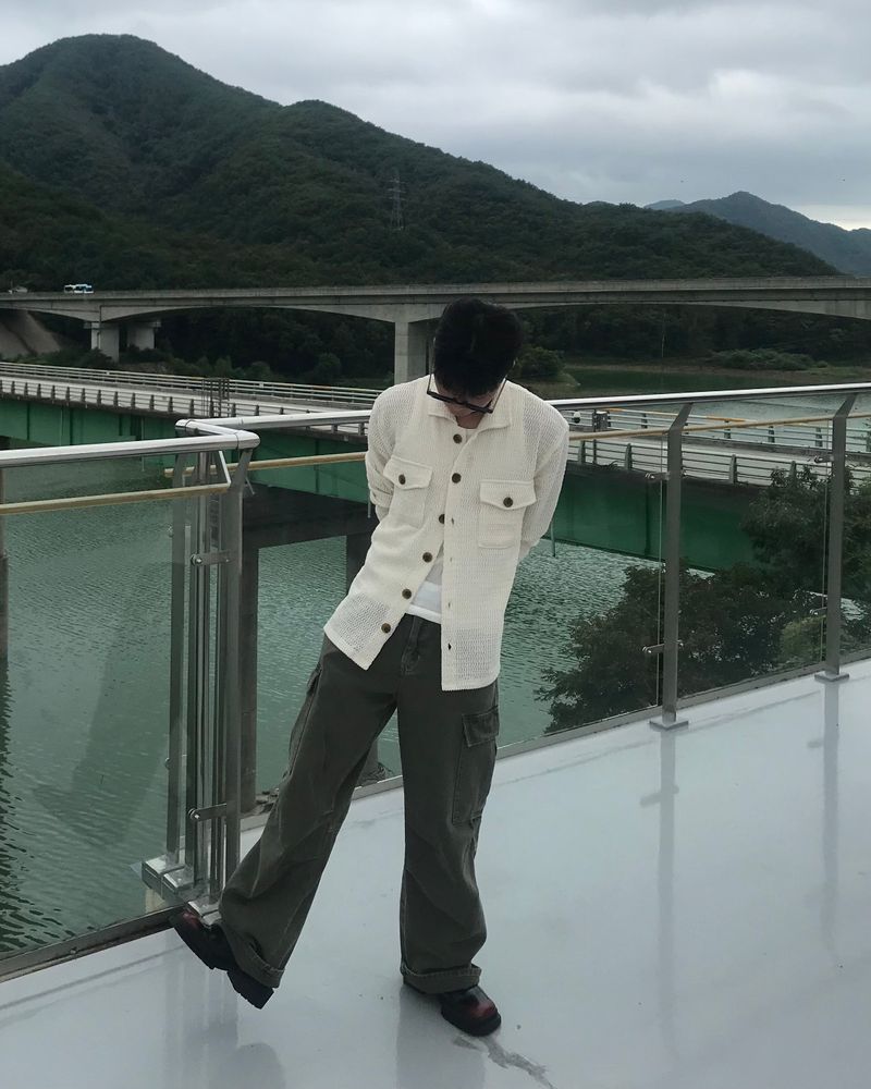 Deep-Dye Cotton Cargo Pants