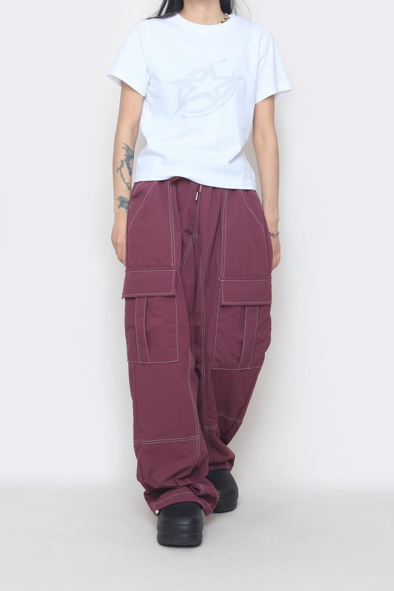 nylon stitch cargo pants